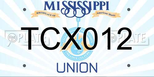 TCX012 Mississippi License Plate