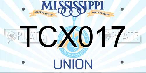 TCX017 Mississippi License Plate