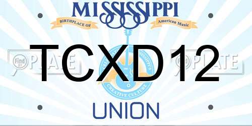 TCXD12 Mississippi License Plate