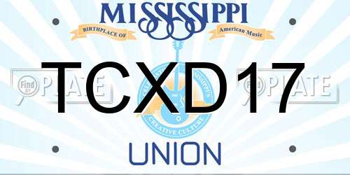 TCXD17 Mississippi License Plate