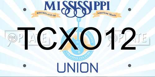 TCXO12 Mississippi License Plate