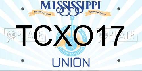 TCXO17 Mississippi License Plate