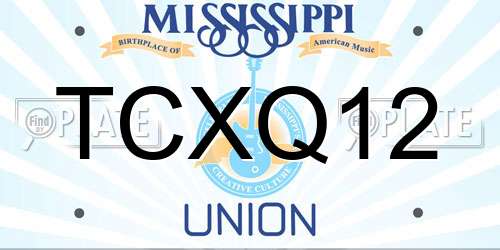 TCXQ12 Mississippi License Plate