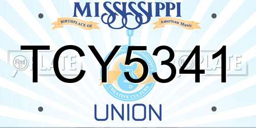 TCY5341 Mississippi License Plate