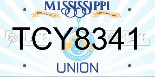 TCY8341 Mississippi License Plate