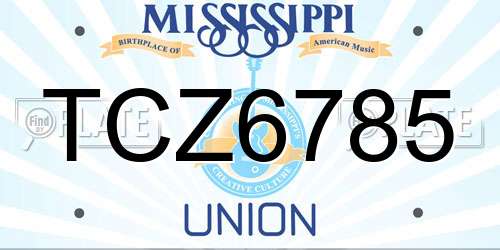 TCZ6785 Mississippi License Plate