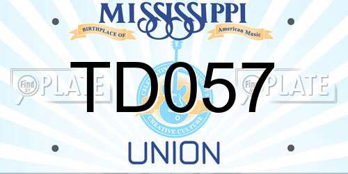 TD057 Mississippi License Plate