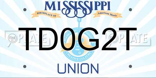 TD0G2T Mississippi License Plate