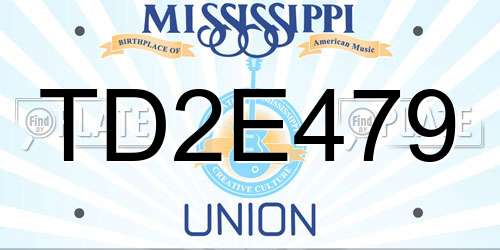 TD2E479 Mississippi License Plate