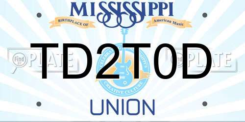 TD2T0D Mississippi License Plate