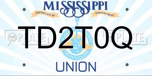 TD2T0Q Mississippi License Plate
