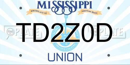 TD2Z0D Mississippi License Plate