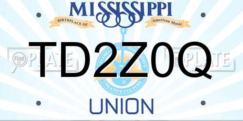 TD2Z0Q Mississippi License Plate