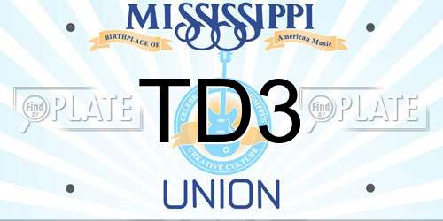 TD3 Mississippi License Plate