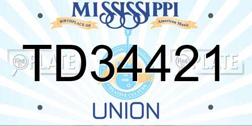 TD34421 Mississippi License Plate