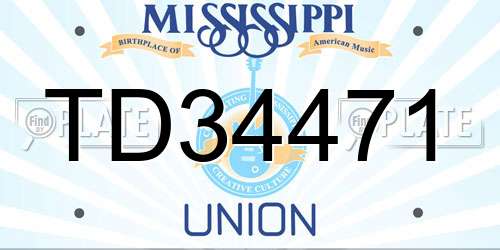 TD34471 Mississippi License Plate