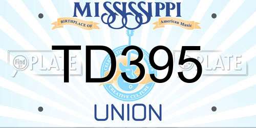 TD395 Mississippi License Plate