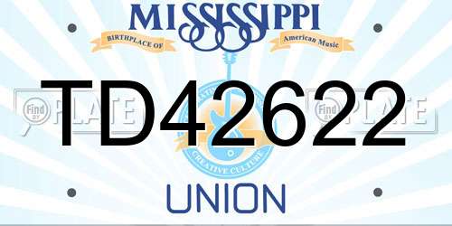 TD42622 Mississippi License Plate
