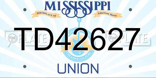 TD42627 Mississippi License Plate