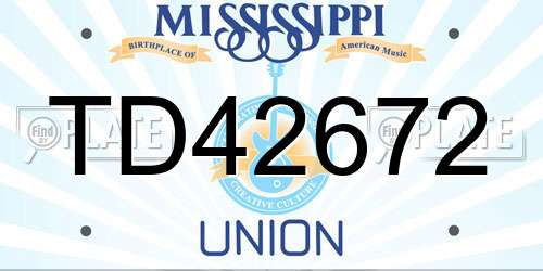 TD42672 Mississippi License Plate