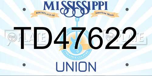 TD47622 Mississippi License Plate