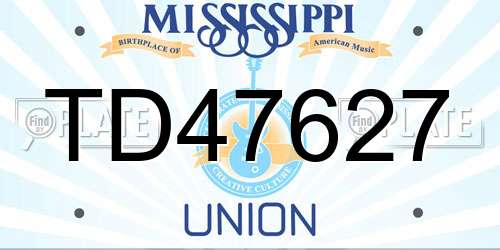 TD47627 Mississippi License Plate
