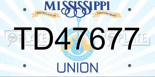 TD47677 Mississippi License Plate
