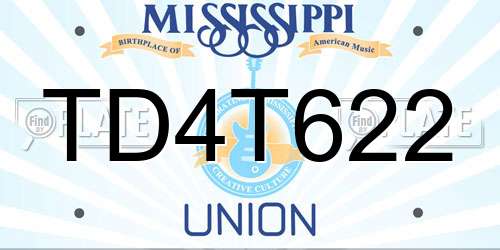 TD4T622 Mississippi License Plate