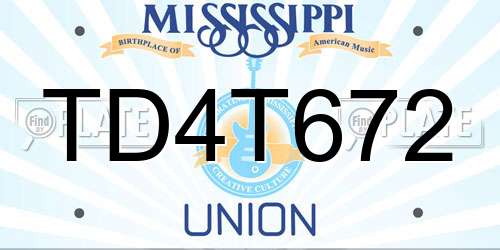 TD4T672 Mississippi License Plate