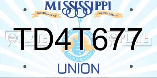 TD4T677 Mississippi License Plate