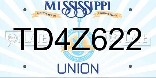 TD4Z622 Mississippi License Plate