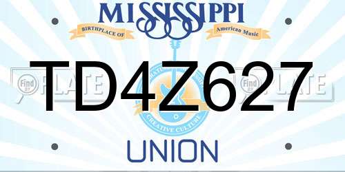TD4Z627 Mississippi License Plate