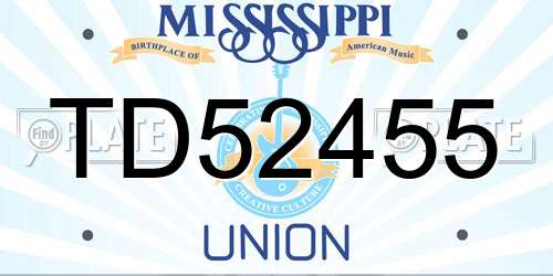 TD52455 Mississippi License Plate