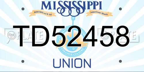 TD52458 Mississippi License Plate