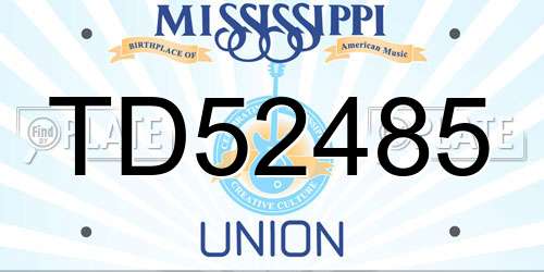 TD52485 Mississippi License Plate