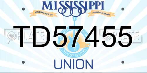 TD57455 Mississippi License Plate