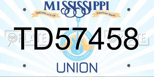 TD57458 Mississippi License Plate