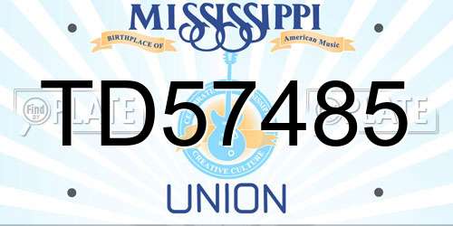 TD57485 Mississippi License Plate