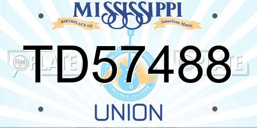 TD57488 Mississippi License Plate