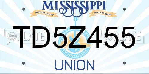 TD5Z455 Mississippi License Plate