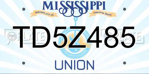 TD5Z485 Mississippi License Plate