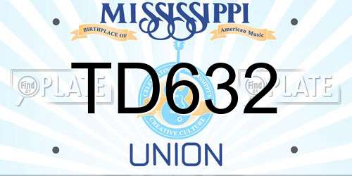 TD632 Mississippi License Plate