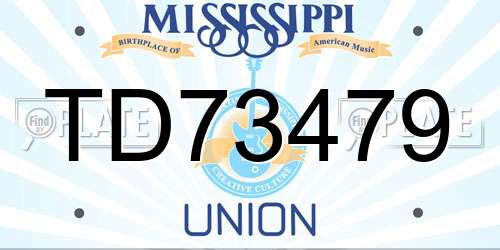TD73479 Mississippi License Plate