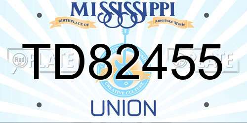 TD82455 Mississippi License Plate