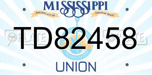 TD82458 Mississippi License Plate