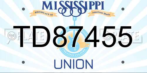 TD87455 Mississippi License Plate