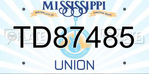 TD87485 Mississippi License Plate