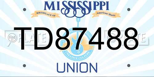TD87488 Mississippi License Plate