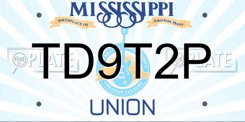 TD9T2P Mississippi License Plate