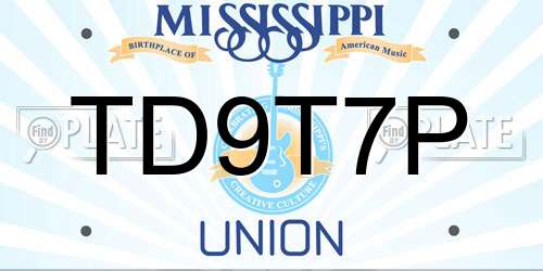 TD9T7P Mississippi License Plate